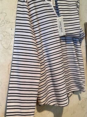 Jones Wear Sport Navy & White Striped Long Sleeve Top
